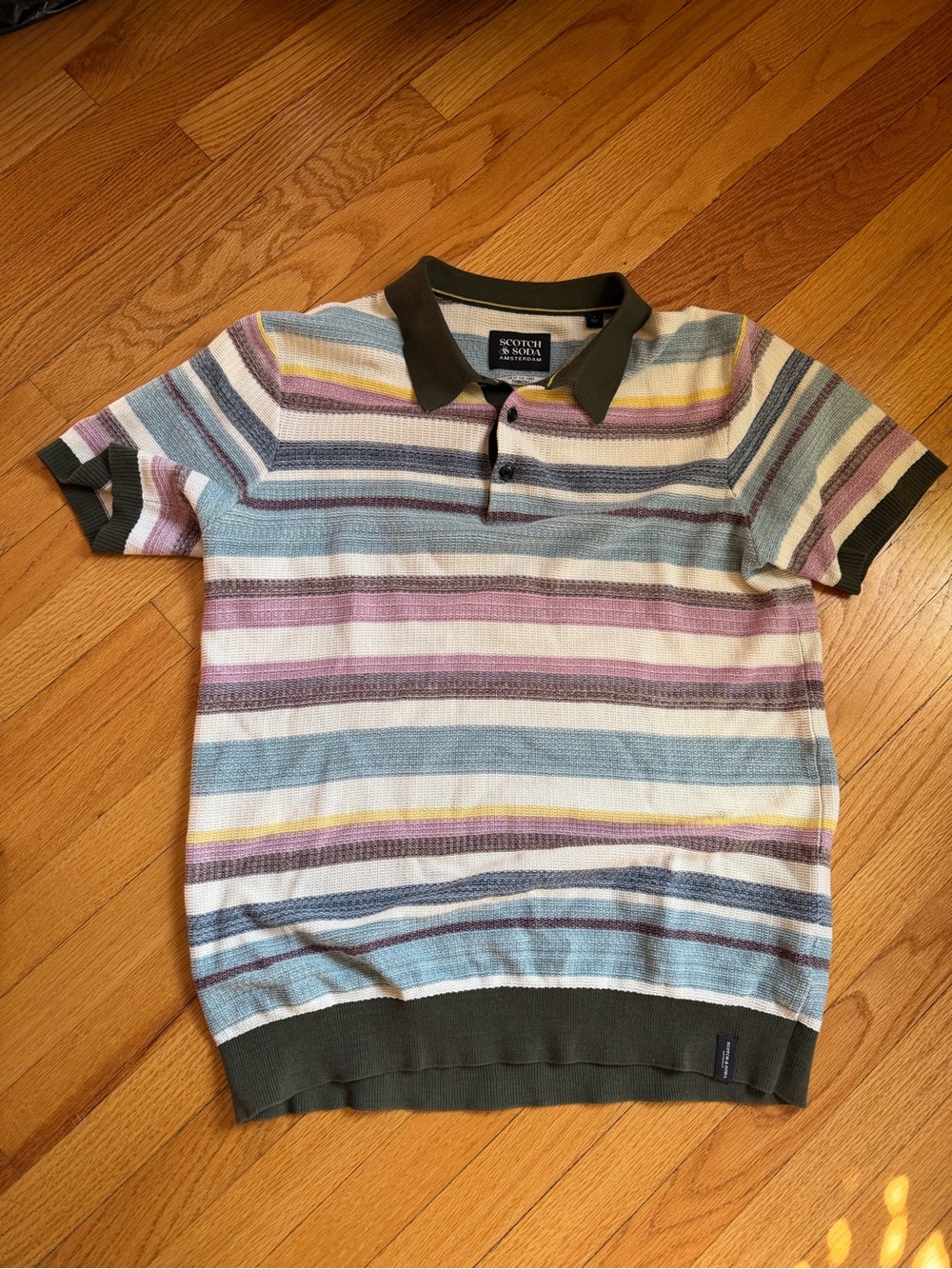 Scotch & Soda Multicolor Striped Polo Shirt Size L